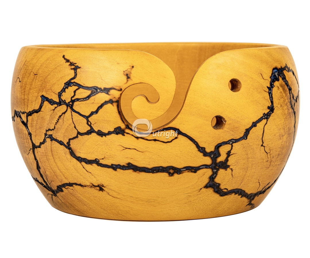 OUTRIGHT Handmade Large Wooden Yarn Bowl for Knitting Crochet Etsy