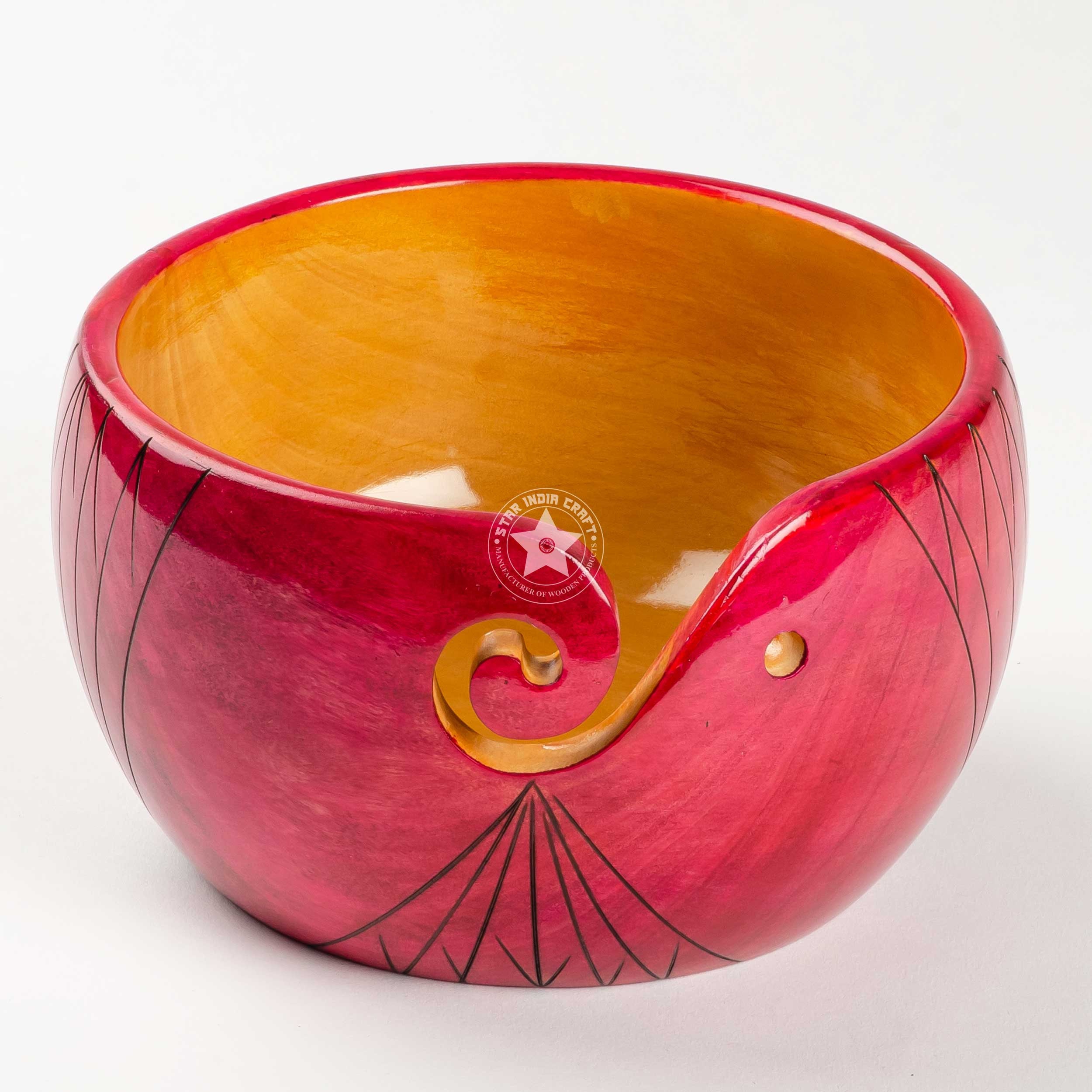 Handmade Yarn Bowl Wood Storage Knitting Bowl for Crocheting Etsy