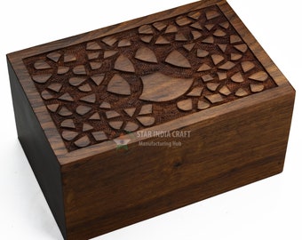 Urna funeraria de madera de palisandro para cenizas humanas, recuerdo conmemorativo para adultos, homenaje funerario personalizado grabado.