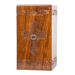 Rosewood Tree of Life Cremation Urn for Human Ashes - Wooden Box Urn for Pets - Handmade Adult Funeral Urns - Personalized Pet Urn