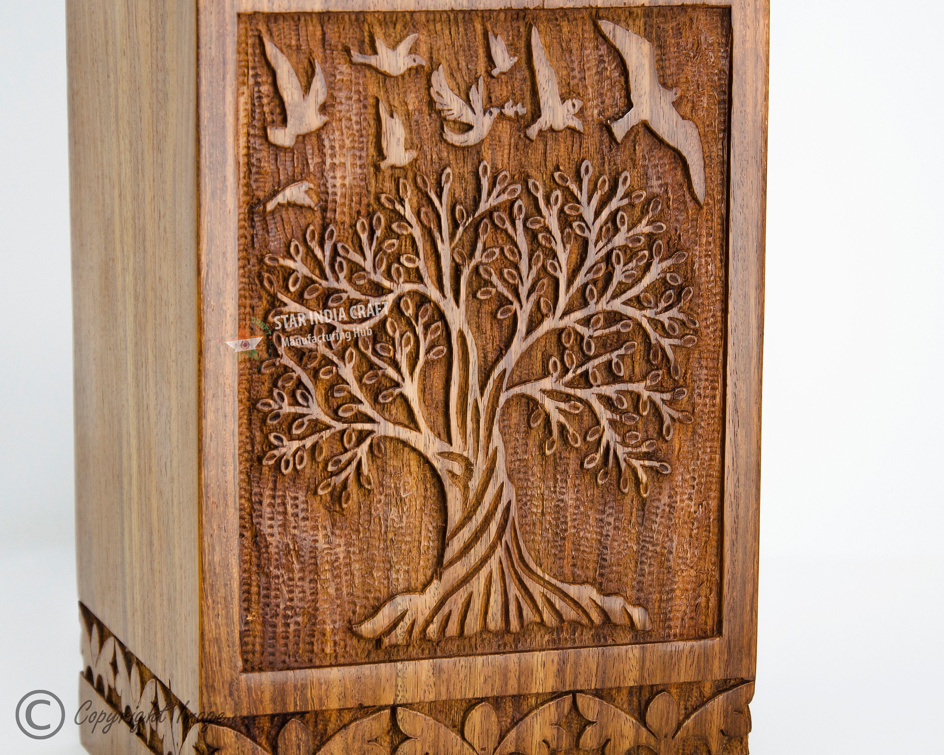 Rosewood Tree of Life Cremation Urn for Human Ashes Wooden Etsy
