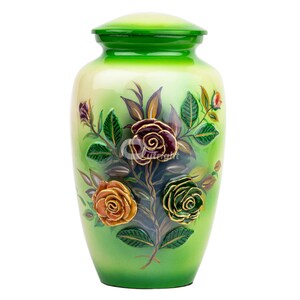 Handmade Floral Carved Urn for Human Ashes - Urn for Ashes Large - Personalized Cremation Urn for Ashes Handcrafted - Urn for Dogs Ashes