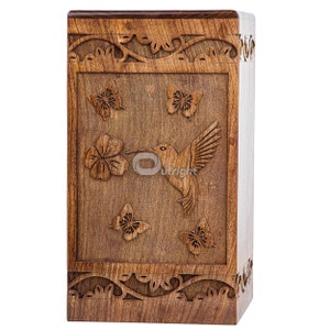 Handmade Rosewood Urn for Human Ashes - Tree of Life Wooden Box - Personalized Cremation Urn for Ashes Handcrafted - Large Wooden Urn Box