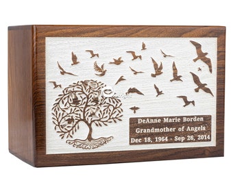 Urna funeraria de madera para cenizas humanas, recuerdo funerario de palisandro para adultos, regalo personalizado grabado.