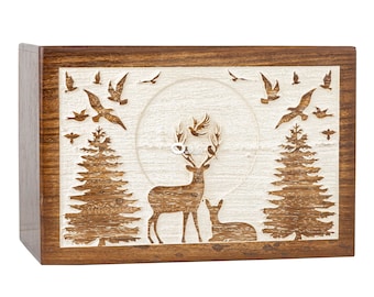 Urna de palisandro indio para cenizas, Árbol de la Vida, Monumento conmemorativo de cremación para adultos, grabado personalizado.