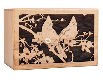 Urna funeraria de madera de palisandro tallada a mano para cenizas humanas, para adultos, recuerdo funerario personalizado.