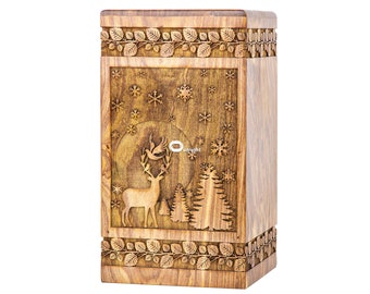Urna funeraria de madera para cenizas humanas - Urna funeraria de palisandro para adultos, recuerdo personalizado