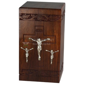 Rosewood Tree of Life Cremation Urn for Human Ashes - Wooden Box Urn for Pets - Handmade Adult Funeral Urns - Personalized Pet Urn
