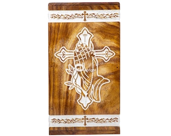 Rosewood Cremation Urn for Human Ashes Personalized Engraved Tree of Life Adult Wood Memorial