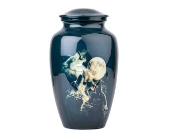 Urna funeraria de mármol metálico para cenizas humanas, urna conmemorativa personalizada grabada para adultos.