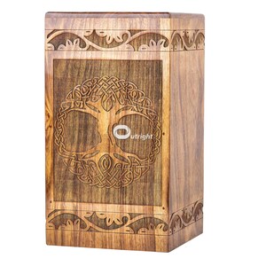 Wooden Cremation Urns for Human Ashes - Tree of Life Wooden Carved Box - Memorial Keepsake Urn - Urn for Mom and Dad by TimberLaneLLC
