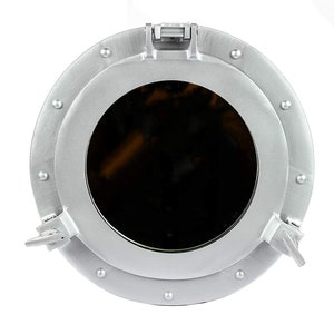 Handmade Vintage Porthole Mirror, Wall Mirror Nautical Decor Antique Silver - Round Hole Decorative Bathroom Mirrors