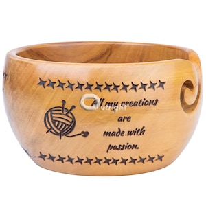 Handmade Wooden Yarn Bowl Gift for Knitting Rosewood Yarn Skein Holder - Best Gift for Mother Birthday Christmas - Handcrafted Knitting Bowl
