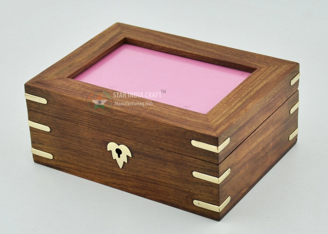 Handmade Rosewood Photo Box Wooden Cremation Urn for Human Ashes, Pet