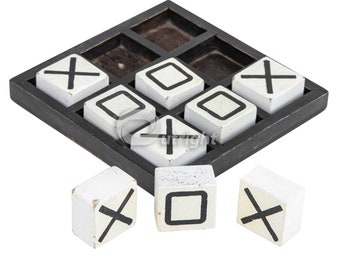 Gioco del tris in legno - Gioco da tavolo in palissandro fatto a mano, regalo per la famiglia