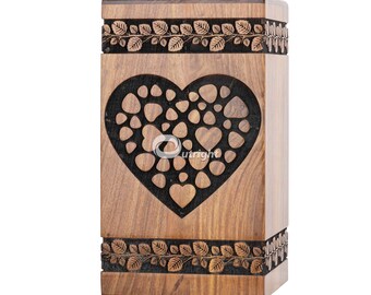 Gepersonaliseerde palissander houten urn voor menselijke as crematie volwassen begrafenis gedenkteken gegraveerd aandenken cadeau
