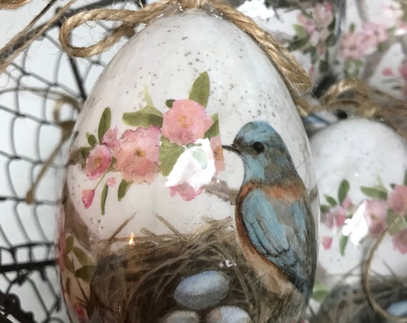 Decorative Bird Egg Ornaments Set of 4