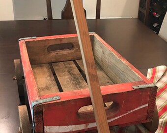 vintage coca cola wooden wagon