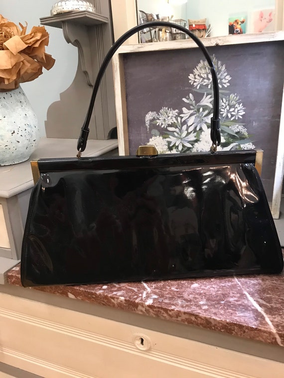 Black Patent Leather Purse