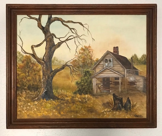 Abandoned House Framed Oil Painting