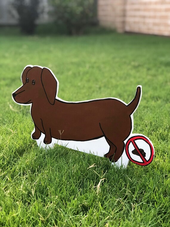 No! Poop Sign - Dachshund