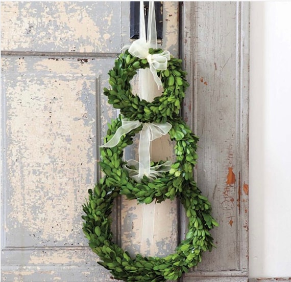Set of Three Preserved Boxwood Wreaths