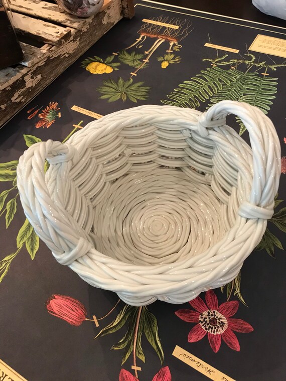 White Glass Basket