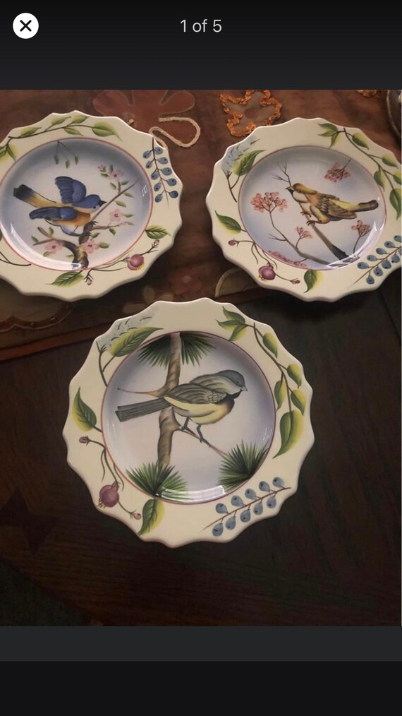 Set of 3 Bird Wall Plates-Decor