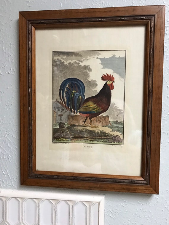 1700’s De Seve del Le Coq. Framed Engravure