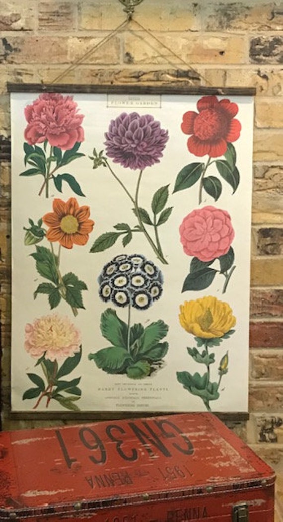 Handmade British Flower Garden Vintage-Style Wall Hanging