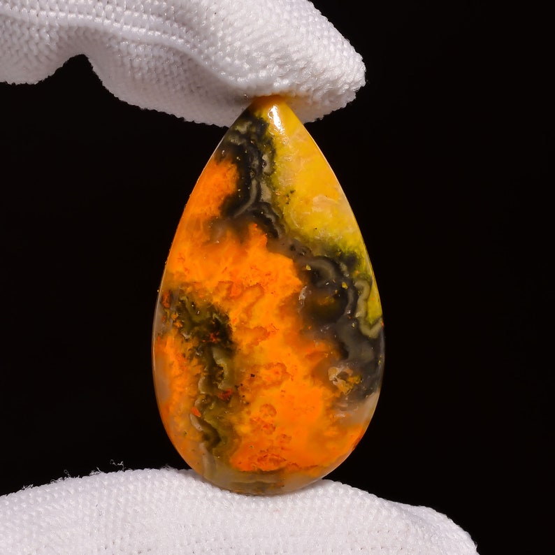 Rare Jasper Stone For Jewelry Making Bumble Bee Jasper Gemstone Natural Bumble Bee Jasper Cabochon AAA+ Quality Gemstone Loose Gemstone