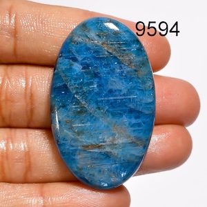 Neon Blue Apatite Gemstone, Natural Neon Apatite Cabochon, Loose Gemstone Pendant For Jewelry Making Supply, Gift For Her, Christmas Gift