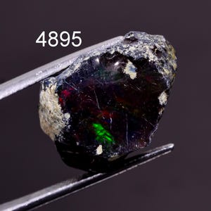 Natural Fire Play Raw Opal Crystal Gemstone, Real Ethiopian Black Opal Rough Rock Minerals, Good Luck Stone, Raw Opal Stone For Jewelry