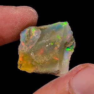Opale éthiopienne Welo Fire, pierre précieuse brute, pierre naturelle de qualité AAA