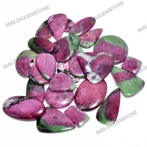 Cabujones de rubí zoisita natural: cristales de piedras preciosas a granel para la fabricación de joyas.
