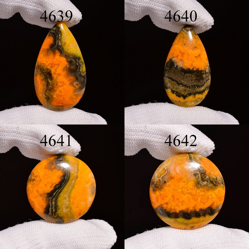 Rare Jasper Stone For Jewelry Making Bumble Bee Jasper Gemstone Natural Bumble Bee Jasper Cabochon AAA+ Quality Gemstone Loose Gemstone