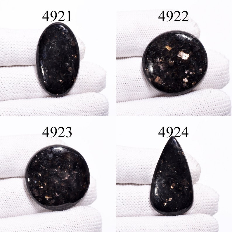 Golden Nuummite For Jewelry Making Supply Mix Shape Golden Natural Nuummite Loose Gemstone Cabochon Golden Nuummite Gemstone