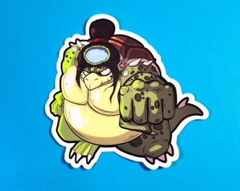 Sumo Wrestler Yokai Kappa Sticker