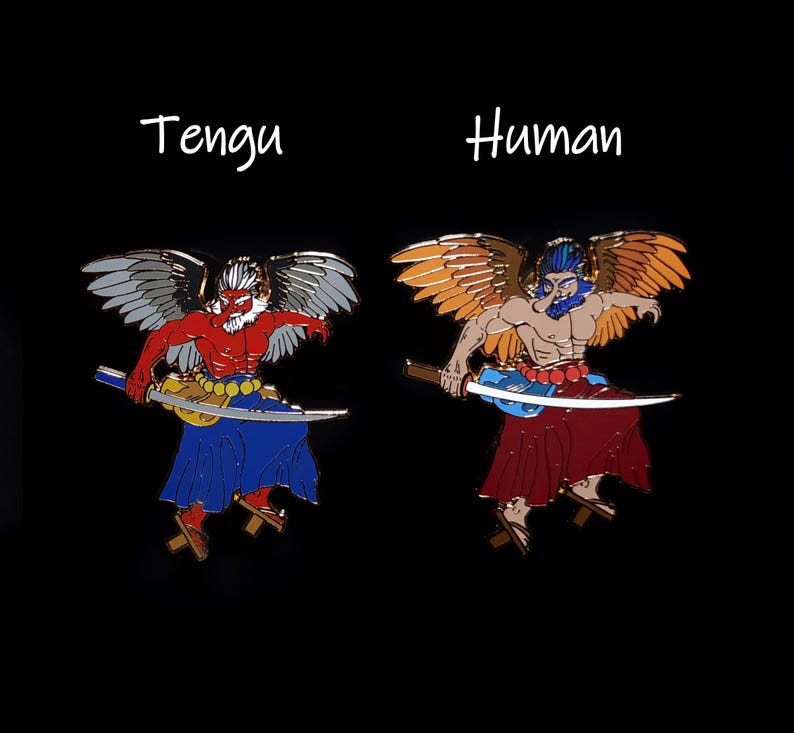 Hanataka Tengu Japanese Yokai Series 1 Enamel Pin - Etsy