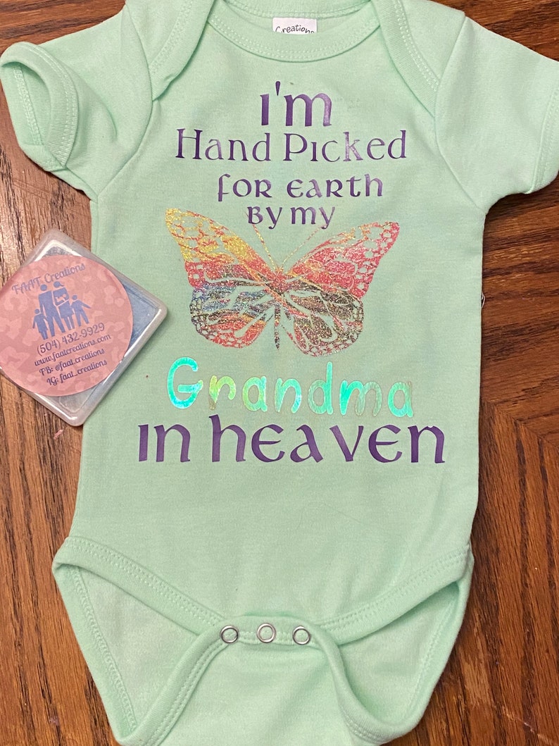 Custom Handpicked by Heaven OneiesGrandmaGrandpaNanaPa-Pa