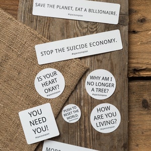 Decide on your custom sticker pack: decorate your laptop, car, iPhone, and iPad | interactive and contemplative Space Utopian Stickers