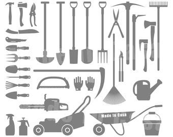 SVG-vectorset voor tuingereedschap | Lasergesneden tuingereedschap, digitale download van MDF-vinyl