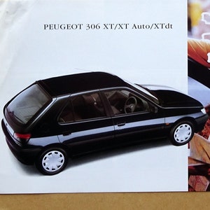 Peugeot 306 XT/XT Auto/XTdt Car Brochure de voiture datée des ...