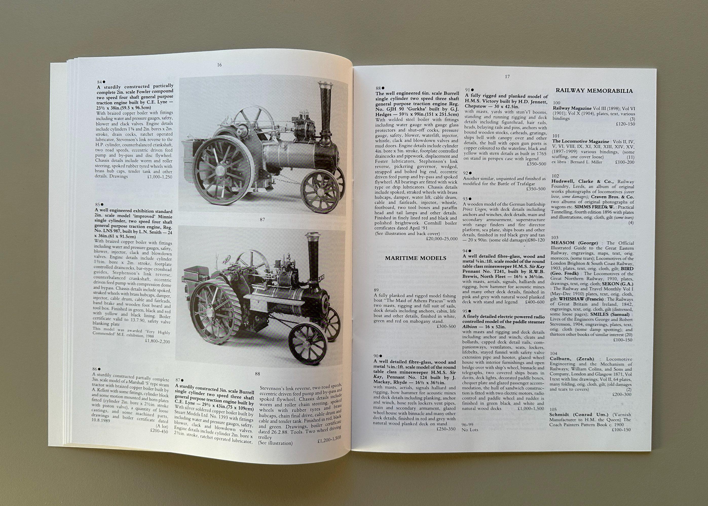 蒸気機関車模型記念品 クリスティーズオークションカタログ 1991年