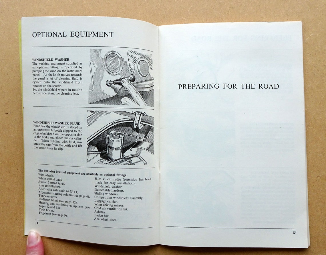 MG Series MGA Operation Manual/Owners Handbook Fifth Edition | Etsy
