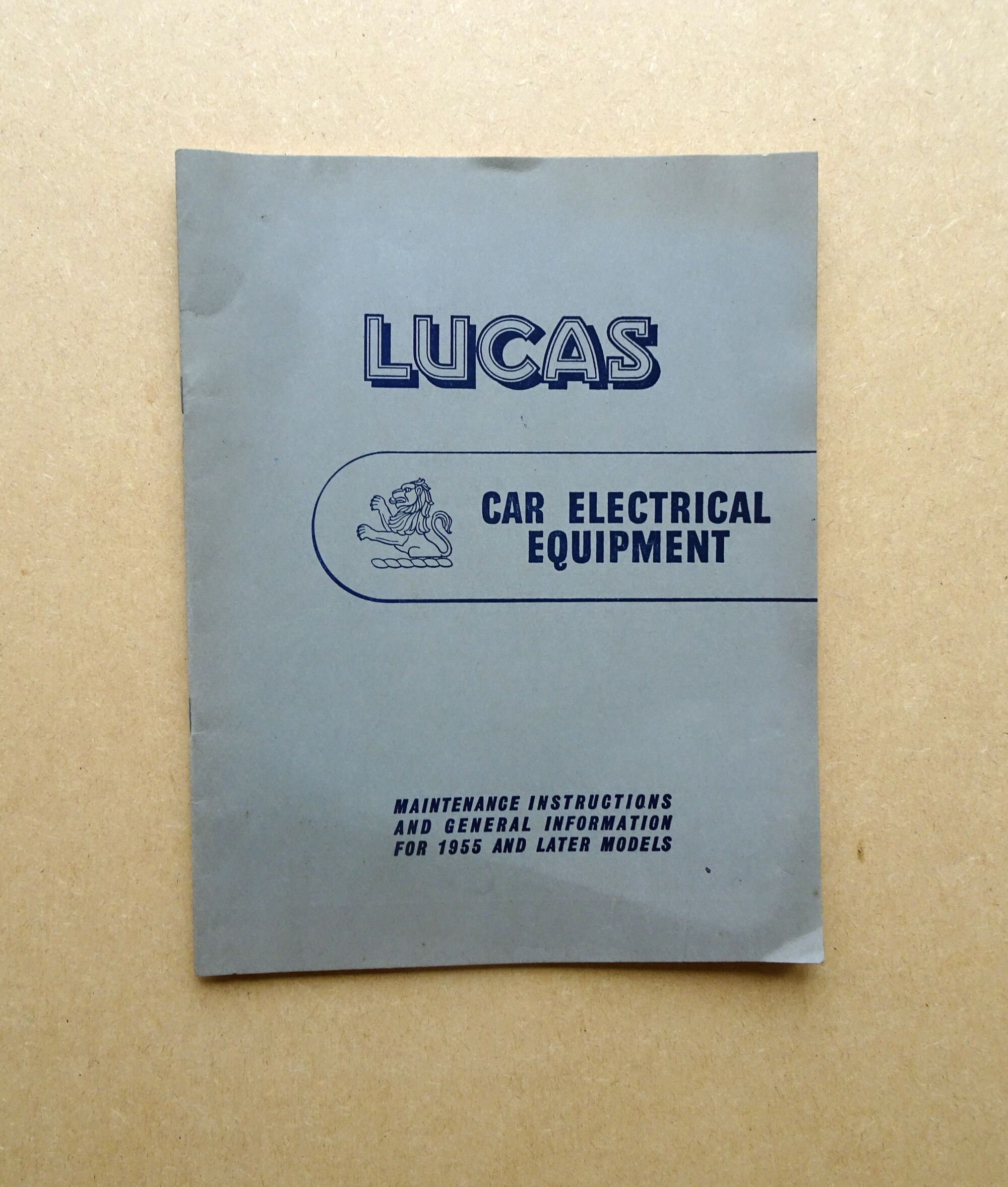 Lucas Car Electrical Equipment Maintenance Instructions Etsy