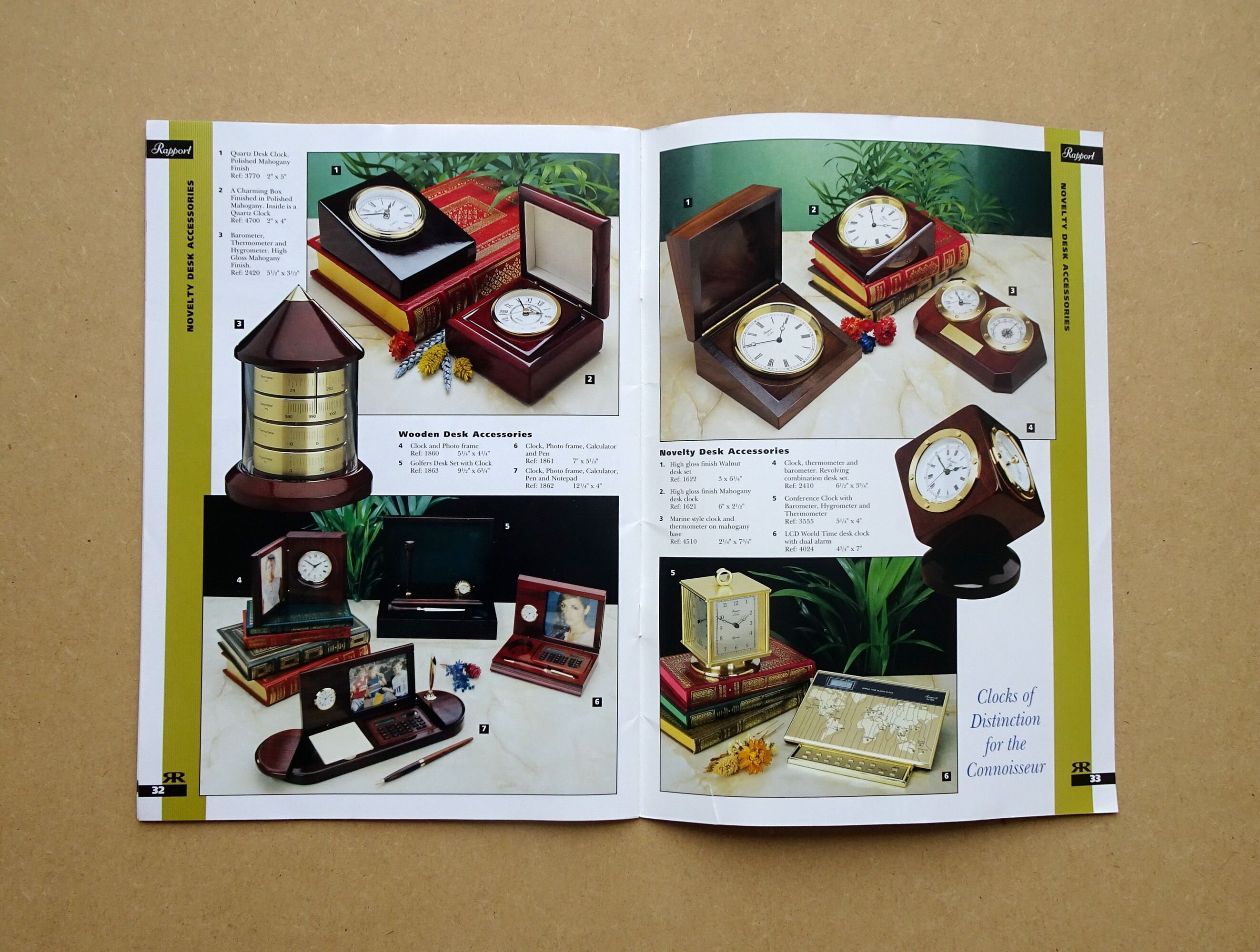 Rapport Catalogue. Clocks for the Connoisseur Quartz Brass Lead Crystal