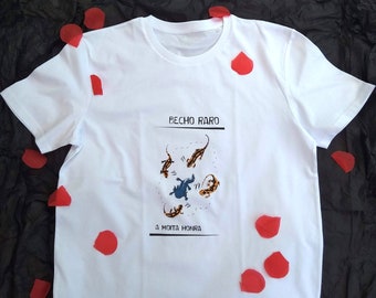 Printed t-shirt-organic cotton-weirdo-axolotl-galician-salamander-unisex-birthday gifts-gift for best friend-illustration-amphibians-spanish