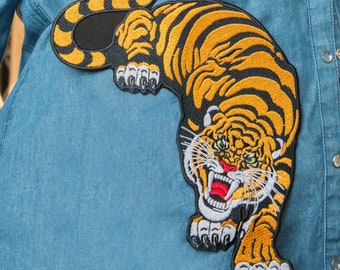 Large Tiger Patch, Iron On Tiger Patch for jaket, tiger patch embroidery