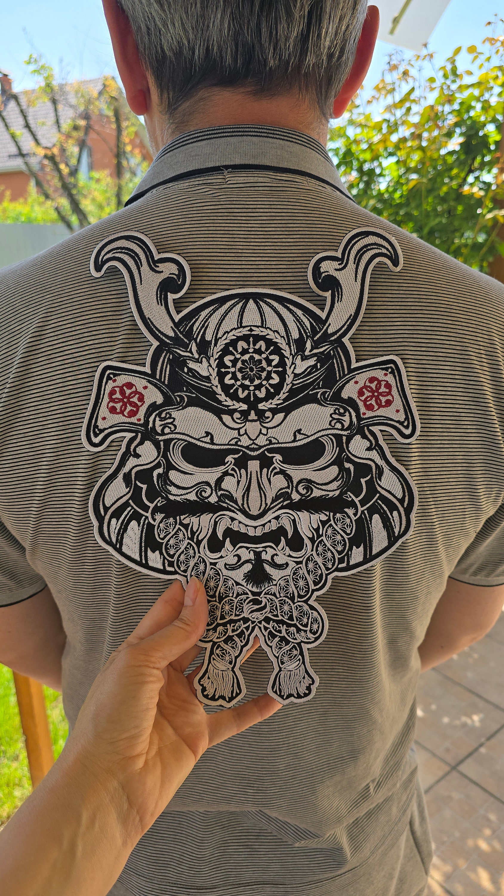 Back Patch for Bikers - large Samurai patch embroidered